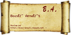 Bozó Arnót névjegykártya